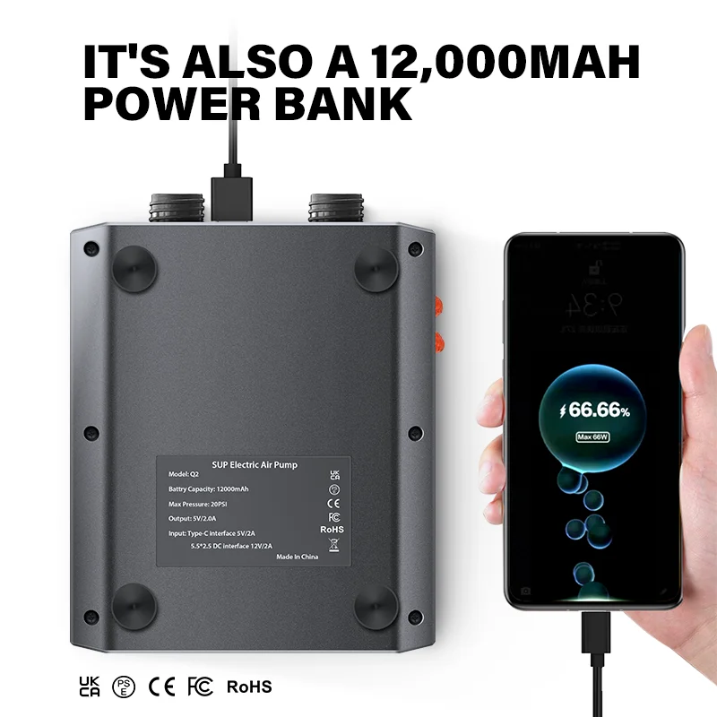 Электрический насос CYCLAMI 20PSI SUP перезаряжаемая батарея 12000 мАч для уличной