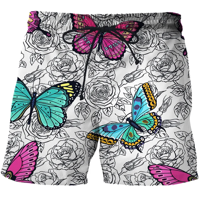 

Cartoon Butterfly Graphic Beach Shorts Pants Men 3D Printed Surf Board Shorts Summer Hawaii Swimsuit Swim Trunks Cool Ice Shorts