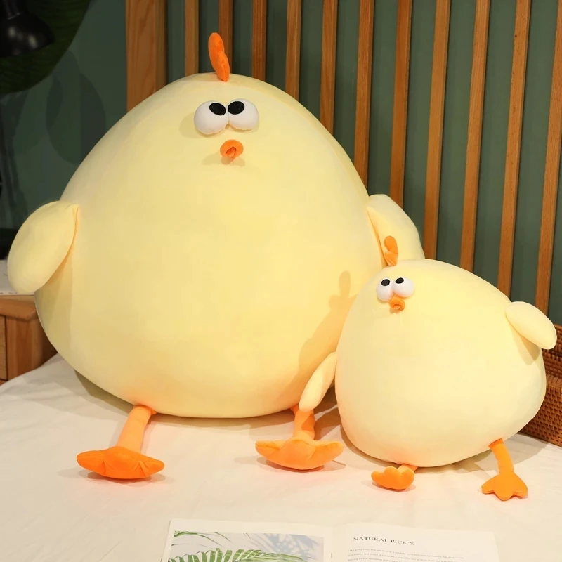 

Giant Huggable Round Soft Chicken Plush Pillow Fluffy Lazy Sofa Living Room Decor Cute Plush Toy for Kids Birthday Surprise Gift