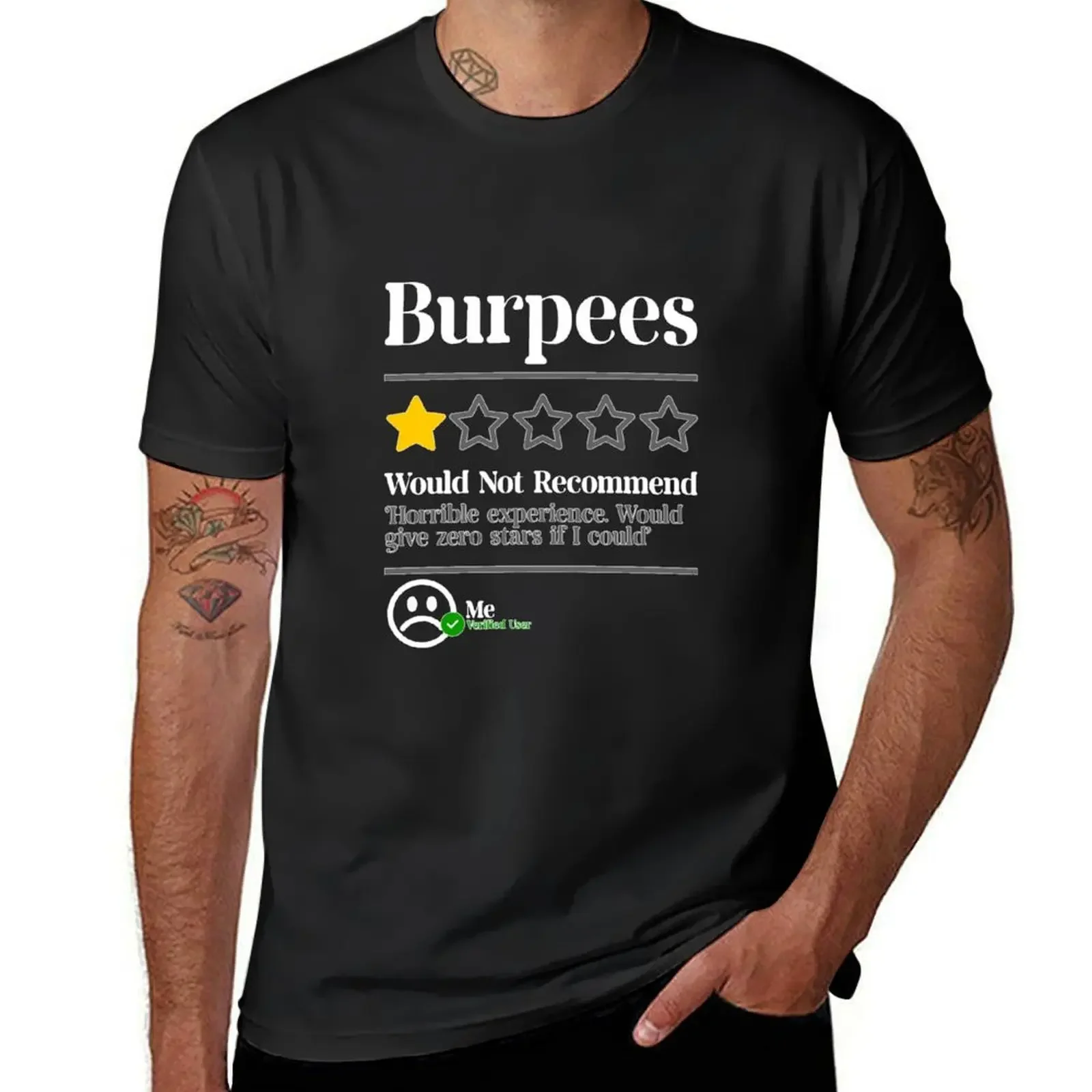 Фото Burpees не рекомендуется 1 звезда рейтинг Смешные тренировки в тренажерном зале L Футболка Милая Одежда для мальчиков с животным принтом мужские футболки повседневные стильные №1