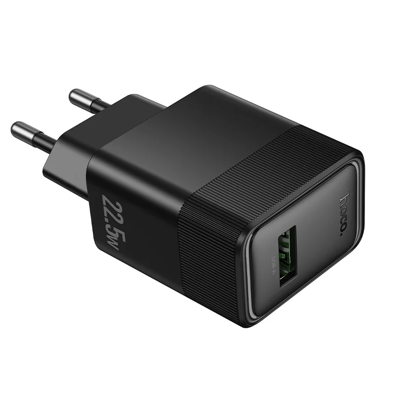 Фото Зарядное устройство HOCO USB A 22.5W для быстрой зарядки телефонов Xiaomi/Oppo с LED-индикатором, адаптер QC3.0 для путешествий, EU-разъем, для Samsung, Huawei №3