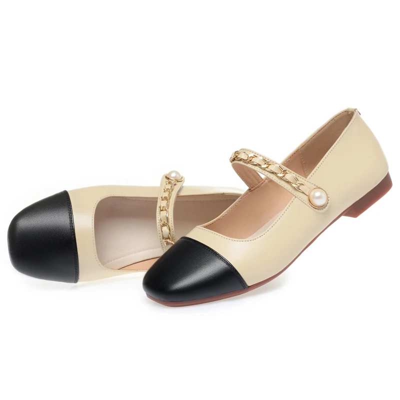 AIYUQI Mary Jane Shoes Woman 2023 Spring Genuine Leather Loafers Women Non Slip Soft Soled Beanie Shoes Ladies