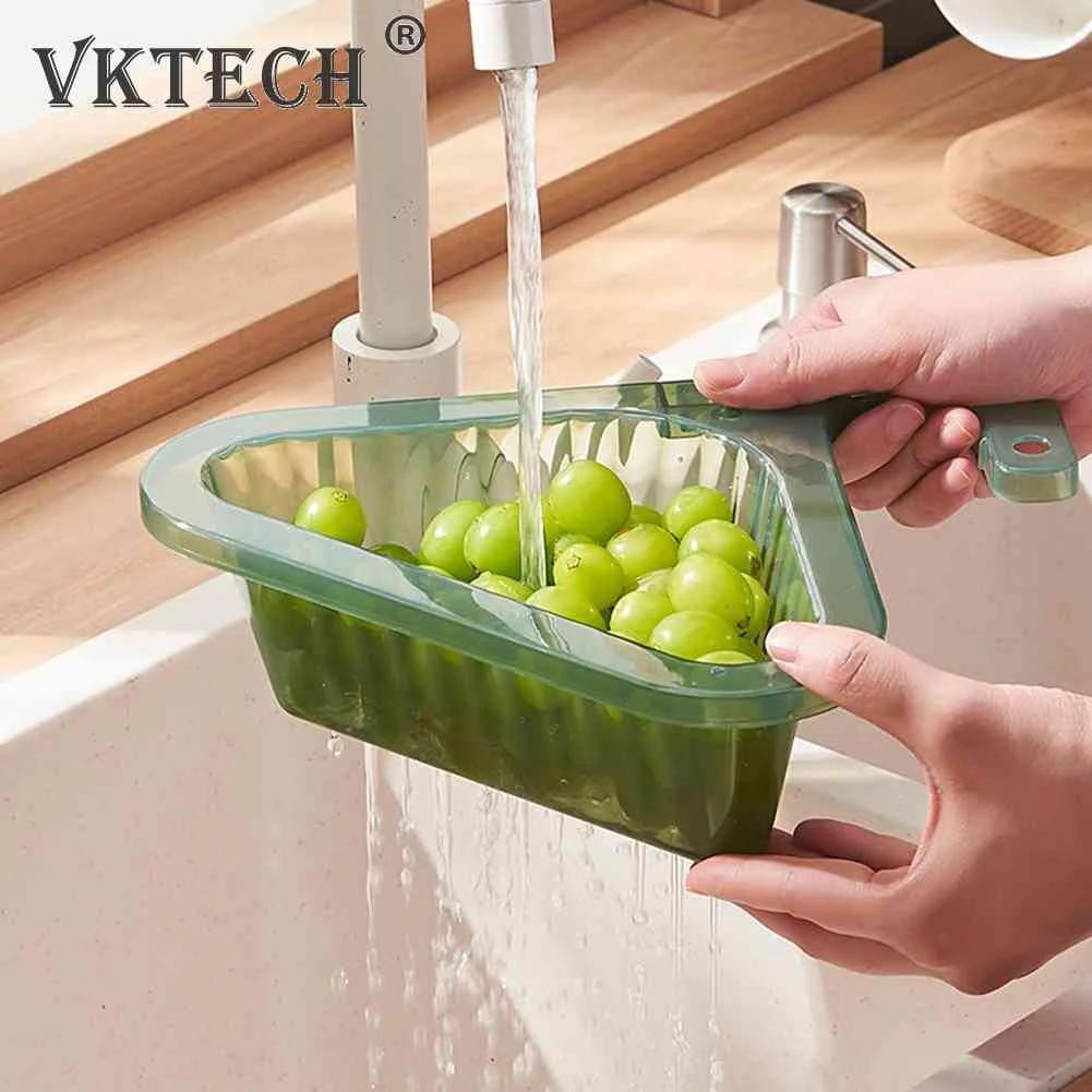 

Kitchen Sink Drain Basket TRIANGLE Fruit Vegetable Household Faucet Wash Basin Drain Rack Leftover Soap Food Strainer