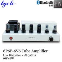 lyele audio 6p6p 6v6 vacuum tube amplifier hifi push pull amplifier bluetooth 5 0 high power 9w2 high end audio amp handmade