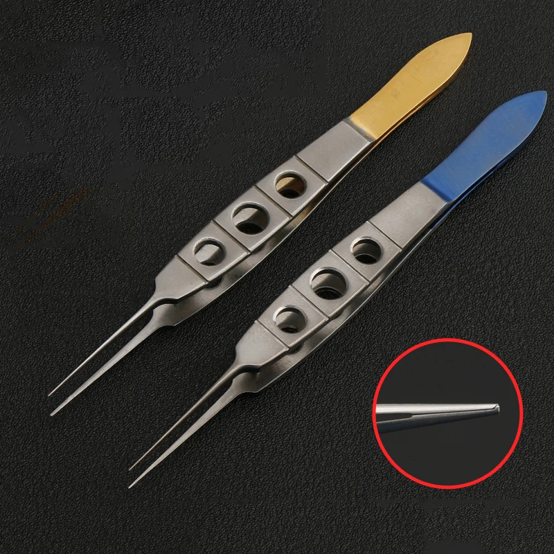 

Gold Handle Double Eyelid Shaping Tweezers Fine Toothed Fat Tweezers Micro Tweezers Stainless Steel Instruments Surgical Tools