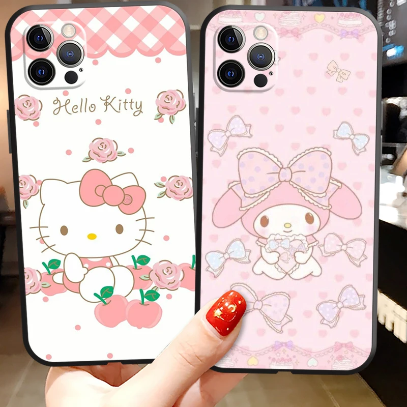 

NEW Hello Kitty Phone Cases For iPhone 11 12 Pro MAX 6S 7 8 Plus XS MAX 12 13 Mini X XR SE 2020 Funda Soft TPU Coque Carcasa