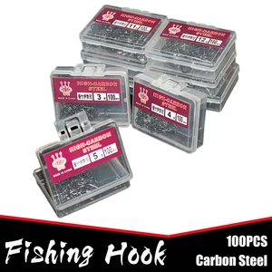 Рыболовные крючки из высокоуглеродистой стали, крючок с зазубриной, Мягкая приманка, рыболовные крючки, высокоэффективные рыболовные крючки с зазубриной, 100 шт.