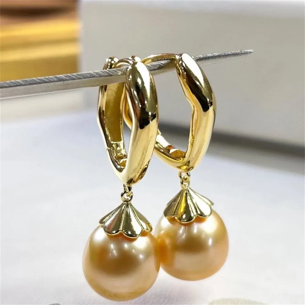 

DIY Pearl Ear Studs Accessories S925 Sterling Silver Jewelry Light Plate Ear Buckle Earrings Women's Empty Holder Fit 10-15mm