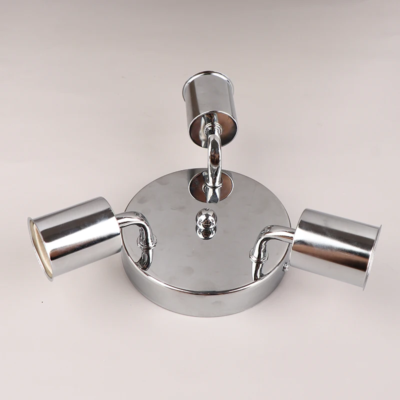 

Minimalist Ceramic Holder E27 Ceiling Lights Chrome Simple 3 Heads Ceiling Lighting Fixture