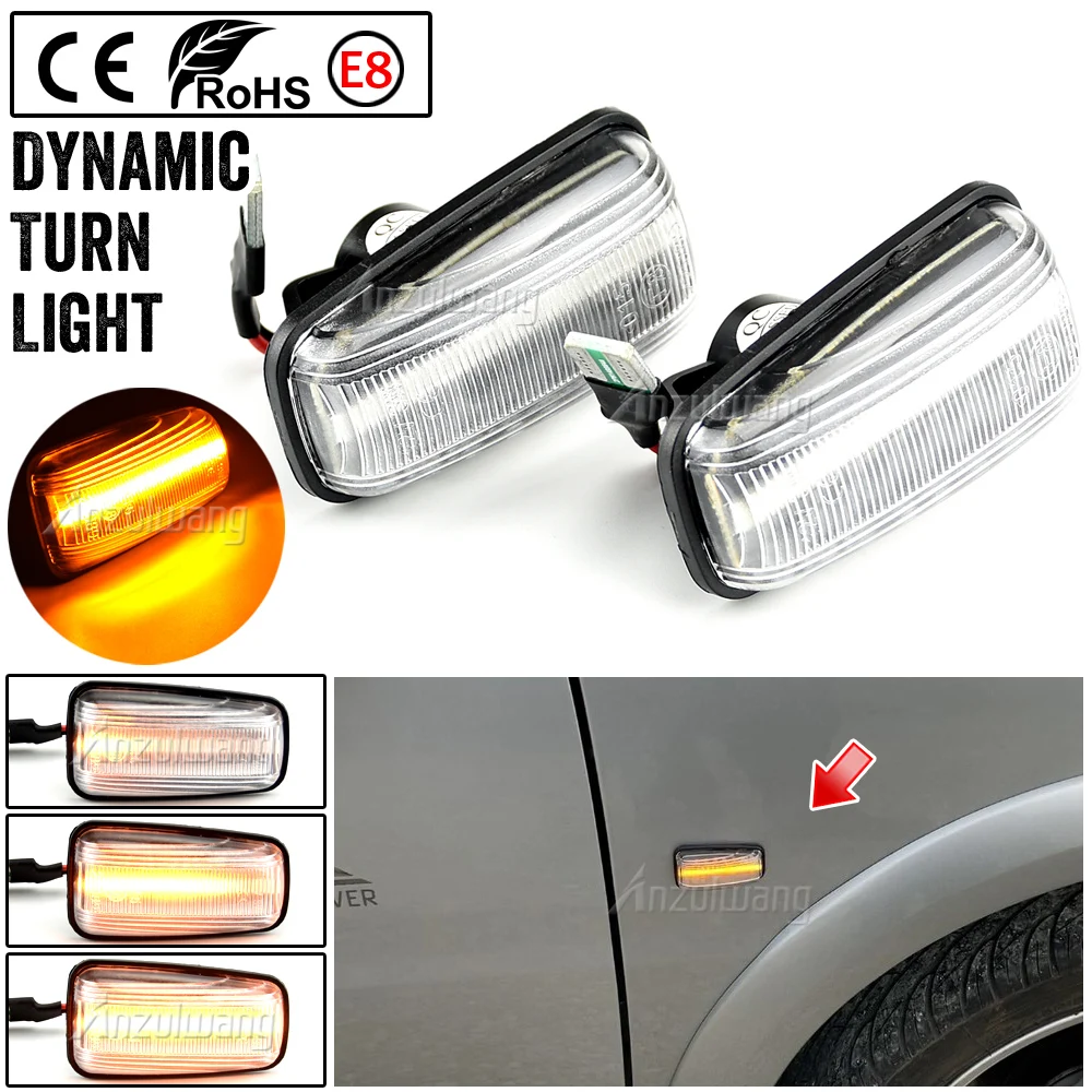 

2x For Peugeot 306 106 406 806 LED Dynamic Turn Signal Side Marker Light For Expert Partner Citroen Berlingo Jumpy Saxo Xantia