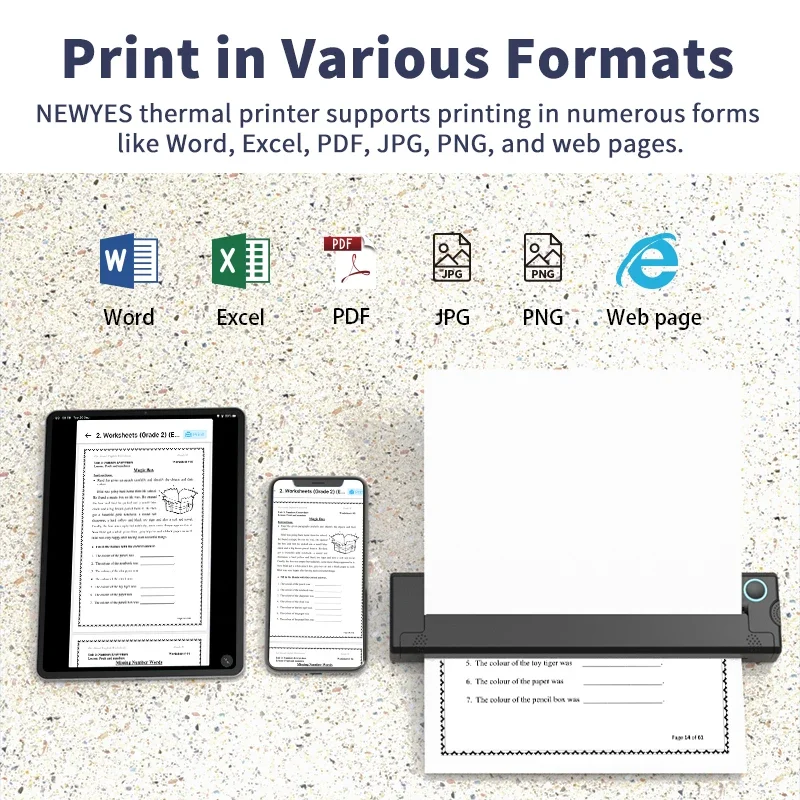 NEWYES 8-дюймовый телефон без чернил Портативный мини-беспроводной мобильный