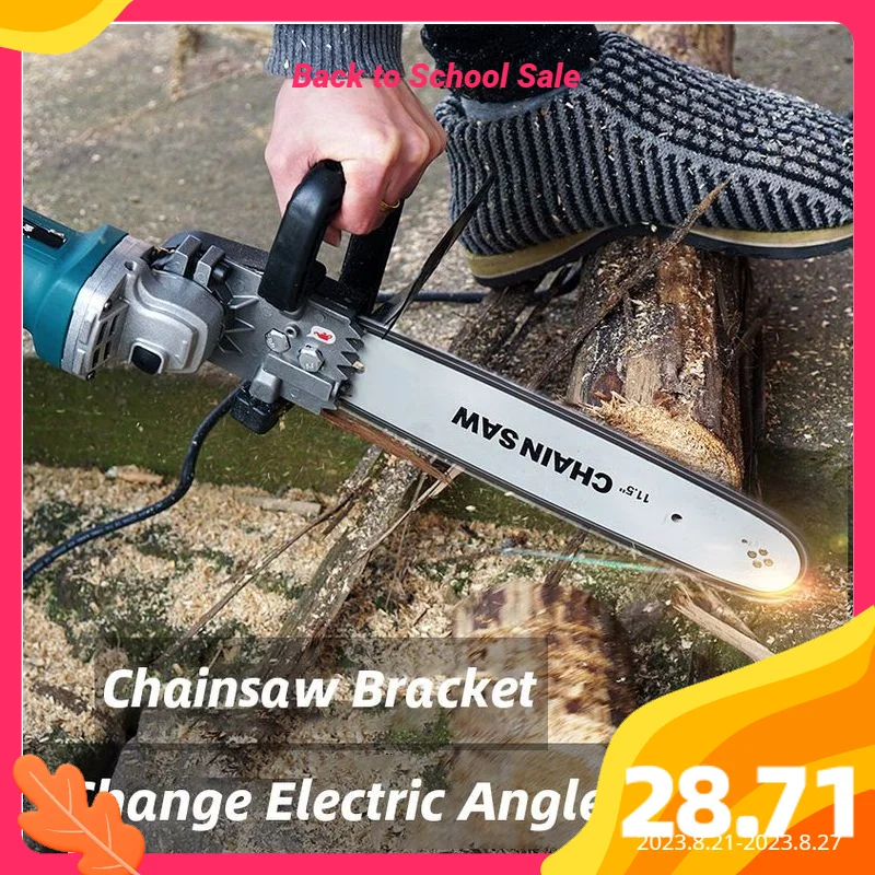 Chainsaw Bracket Parts Changed Angle Grinder Into Chain Saw 11.5 Inch 29cm Wood Cutting Electric Saw Transfer Remaker Power Tool