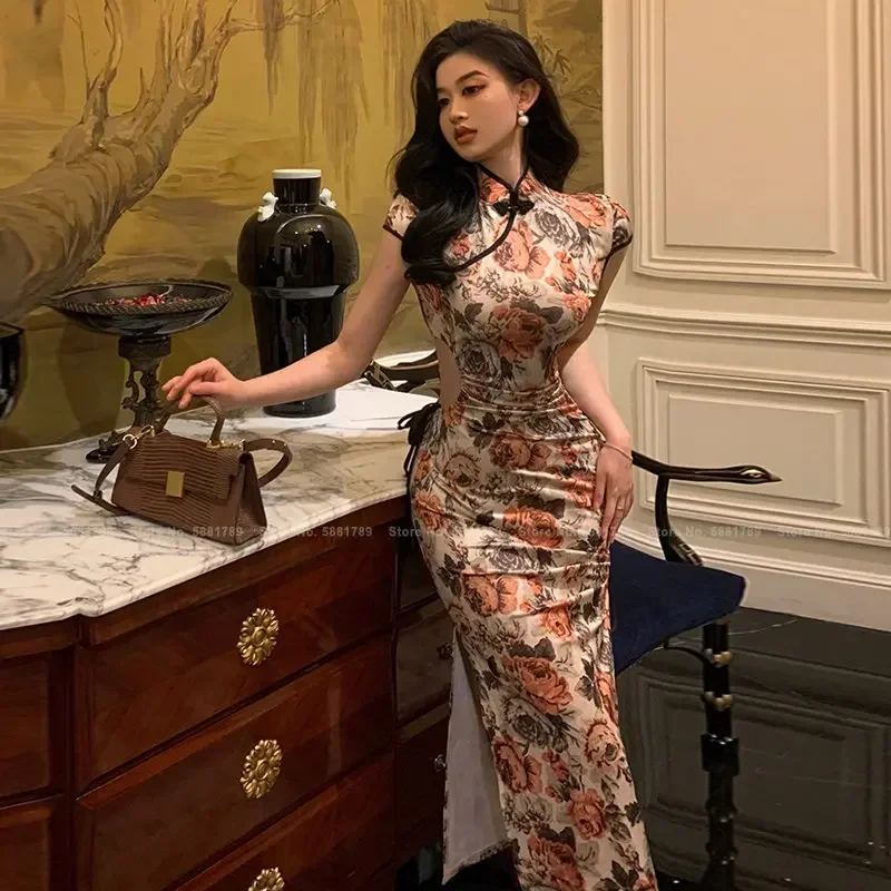 Женское облегающее платье-Ципао в китайском стиле ретро