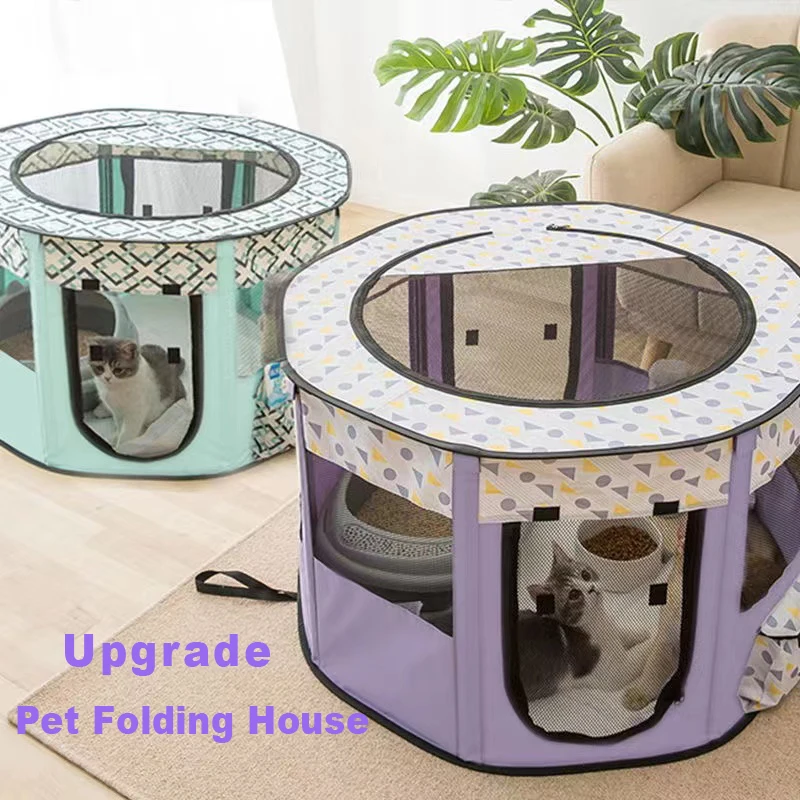 

Обновленная Портативная Складная уютная палатка для домашних животных, домик для собаки, клетка для кошек, манеж для щенков, Конура, забор, у...