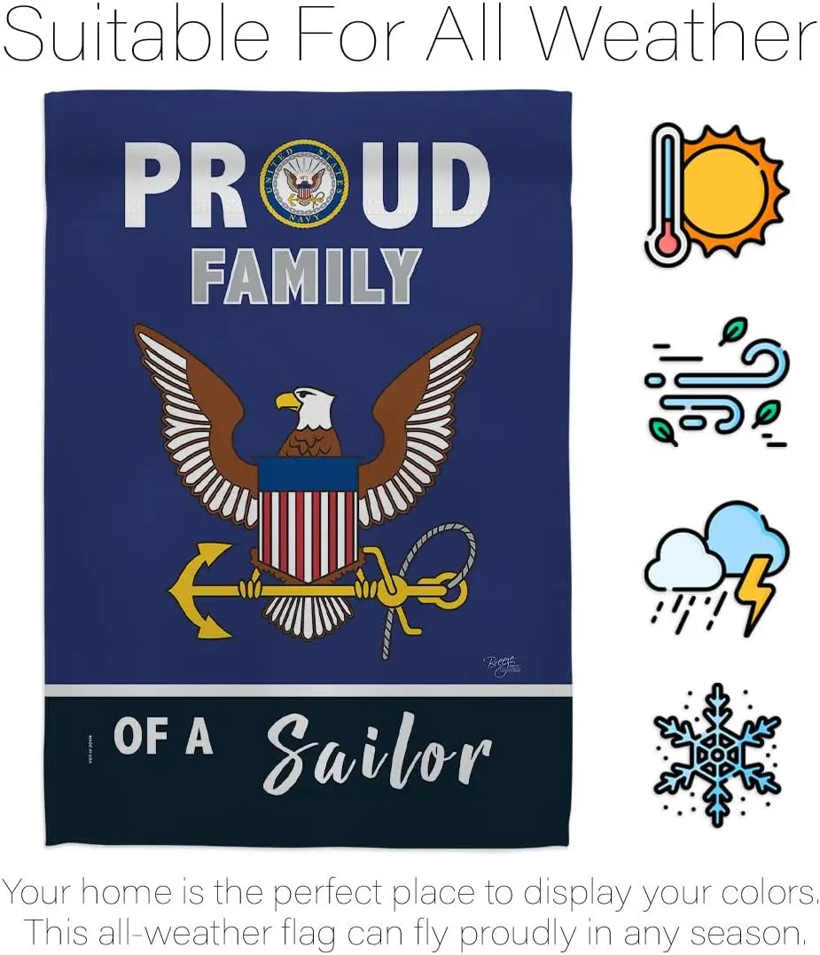 Гордый семейный матросский садовый флаг - Военно-морской флот военно-морской USN