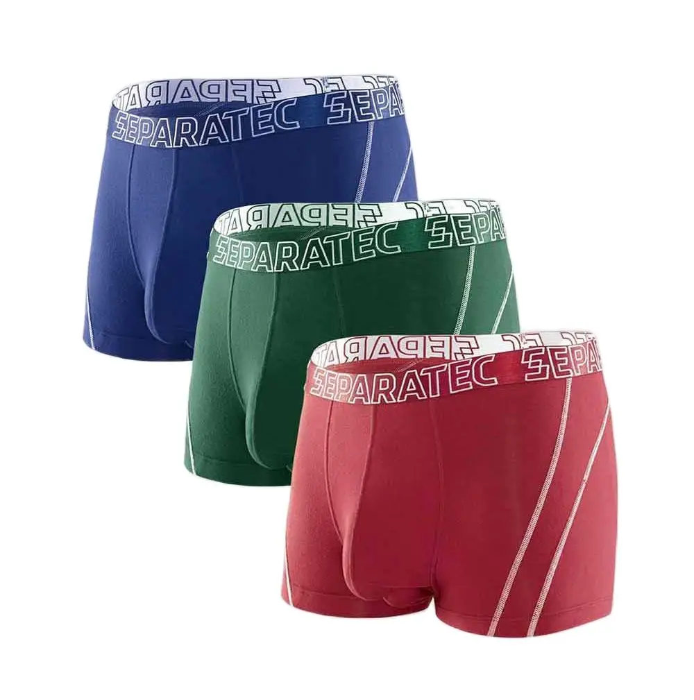 

3 Pack Separatec Men Underwear Separate Pouch Boxer Briefs Men Bamboo Rayon Soft Breathable Dual Pouch Trunks Boxer USA Size