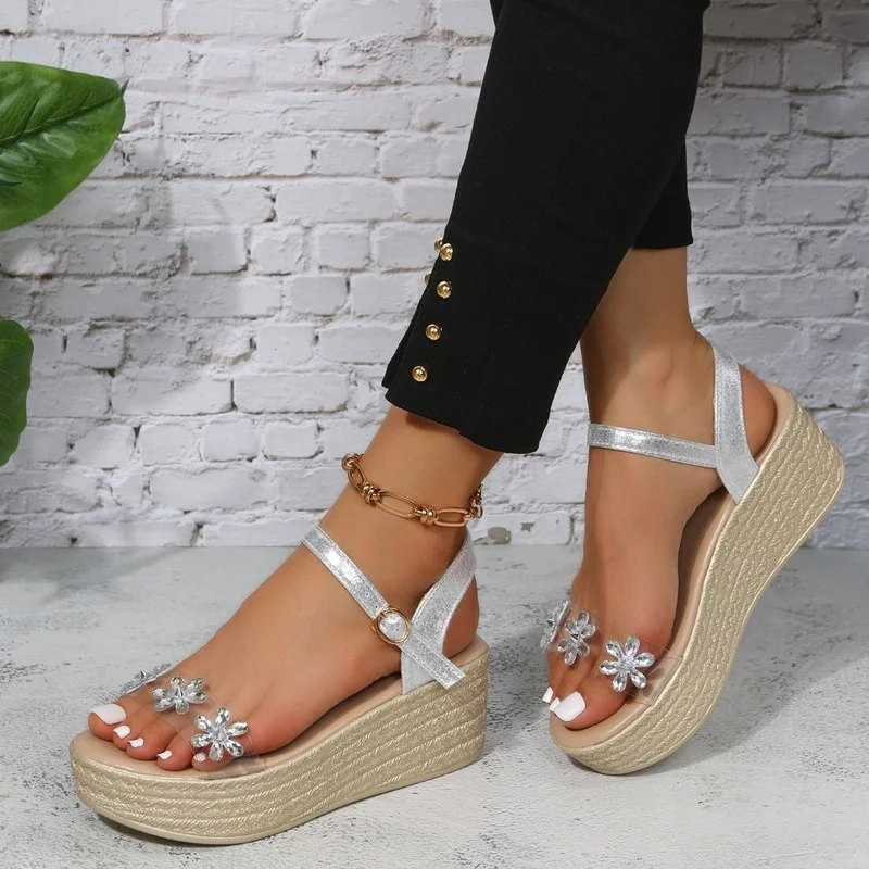

Shoes Woman 2022 Summer New Women's Sandals Platform Wedges High Heels Beach Retro Flowers Fashion Sandals Open Toe Shoes