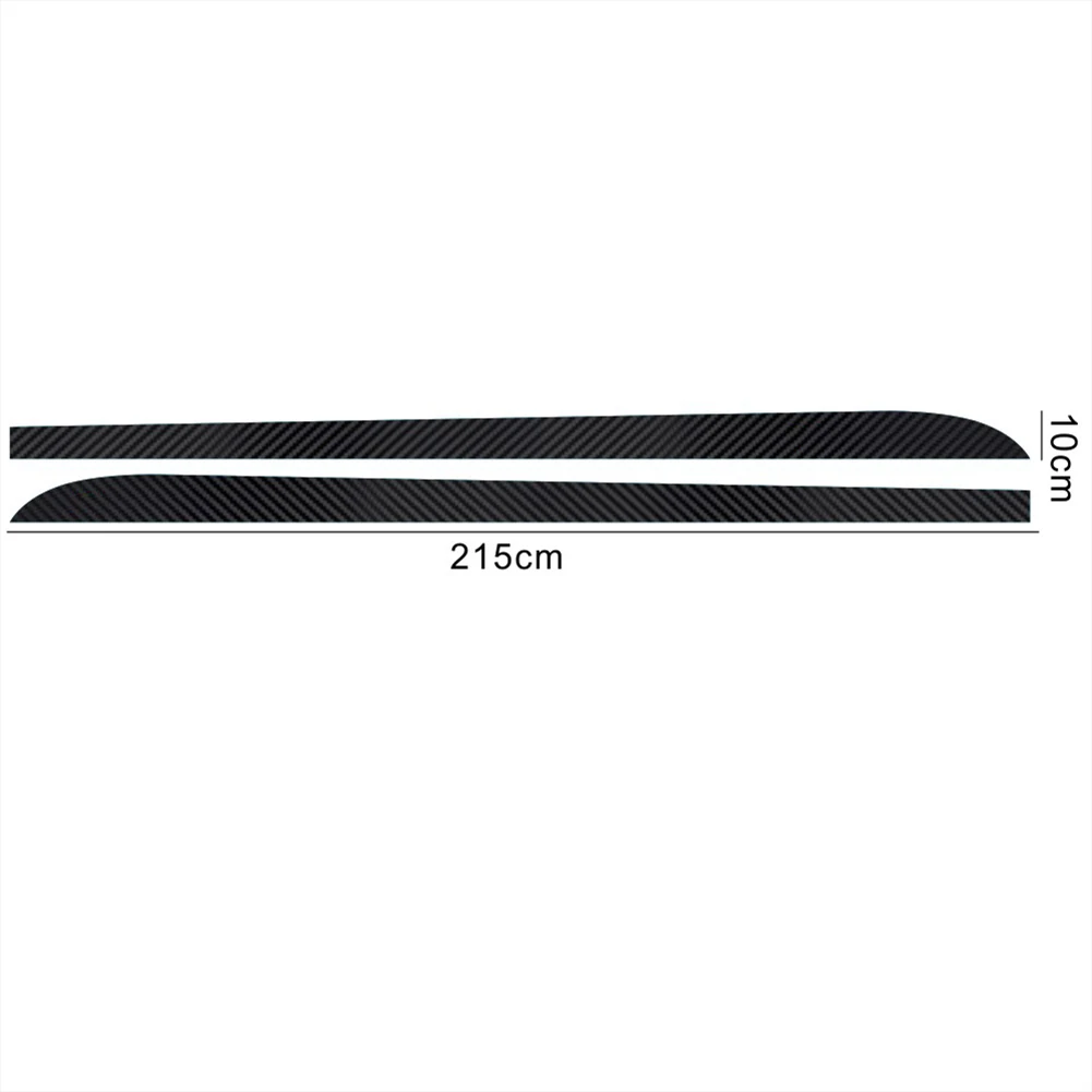 

2pcs Car Sticker Carbon Fiber Black Vinyl Car Decals Side Skirt Threshold Sill Stripe Body Stickers Universal Non-fading For BM