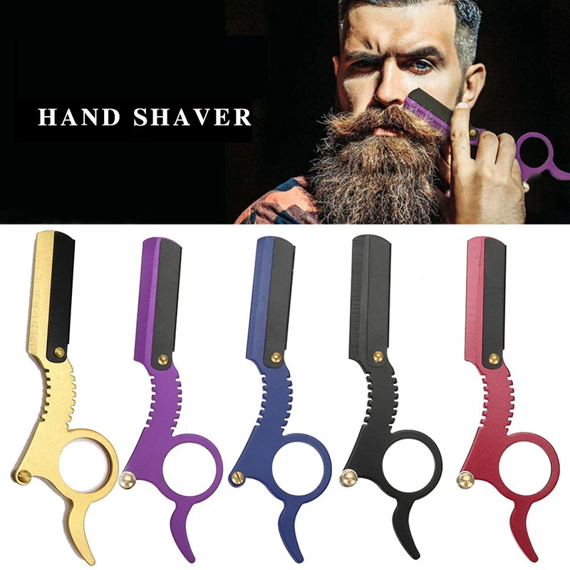 

Straight Edge Barber Razor Haircut Beard Eyebrow Shaving Tool Manual Depilation Razor Hairdresser Trimming Blades Replaceable