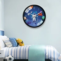 12 inches silent cartoon astronauts wall hanging clock colorful modern room bedroom home decorative