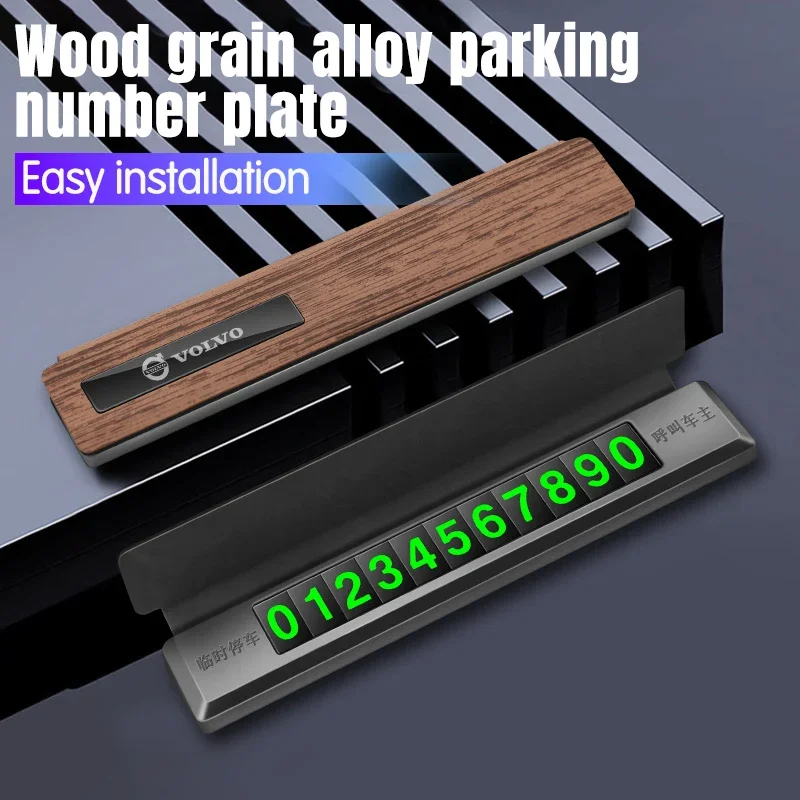 Автомобильный логотип парковочная карта с номером телефона для Volvo XC90 V90 V60 XC60 V40 S80