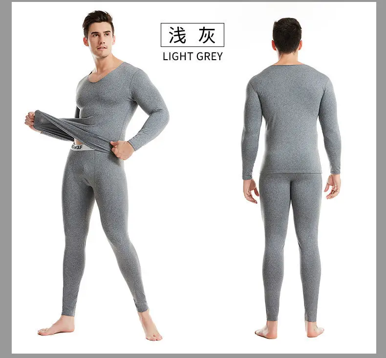 Winter men's non-marking thermal Men's Underwears suit cationic skin-friendly comfortable quick-heating Long Johns suit
