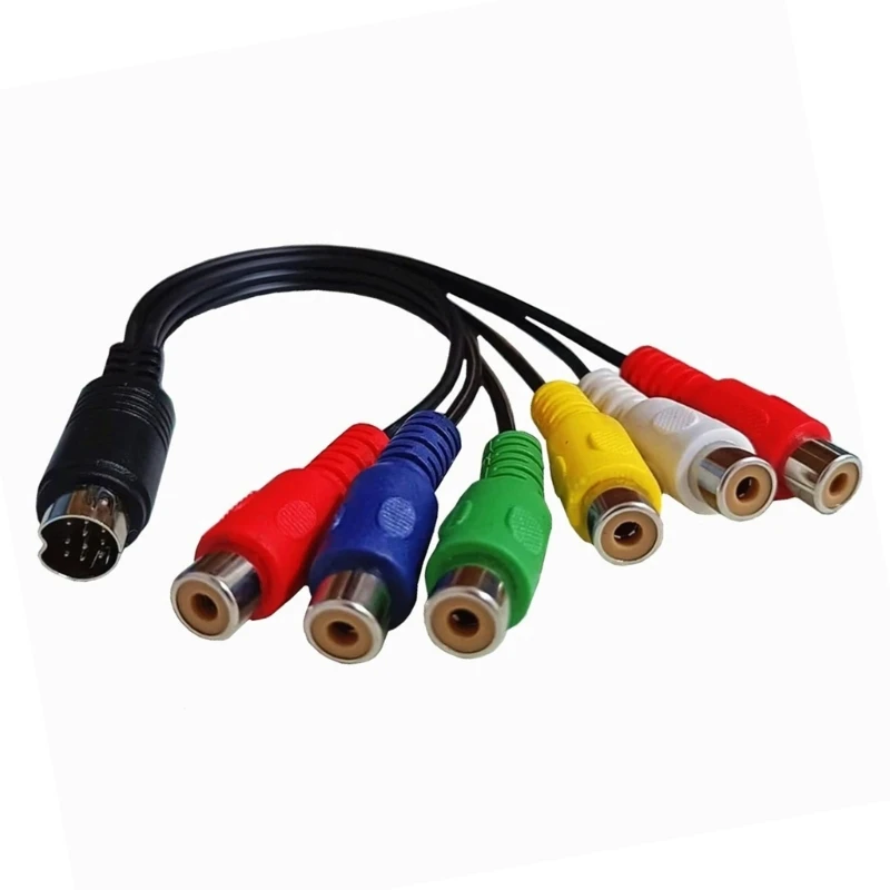 

S-Video 10Pin to 6RCA Female Cable RGB Component Composite Converter Cable 30cm Drop Shipping