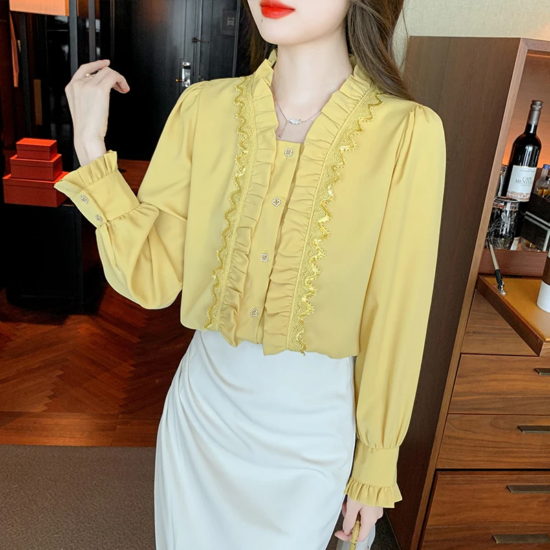 

Элегантная и универсальная женская рубашка с пуговицами, модные женские блузки для умного повседневного образа, идеально подходит для работы и выходных