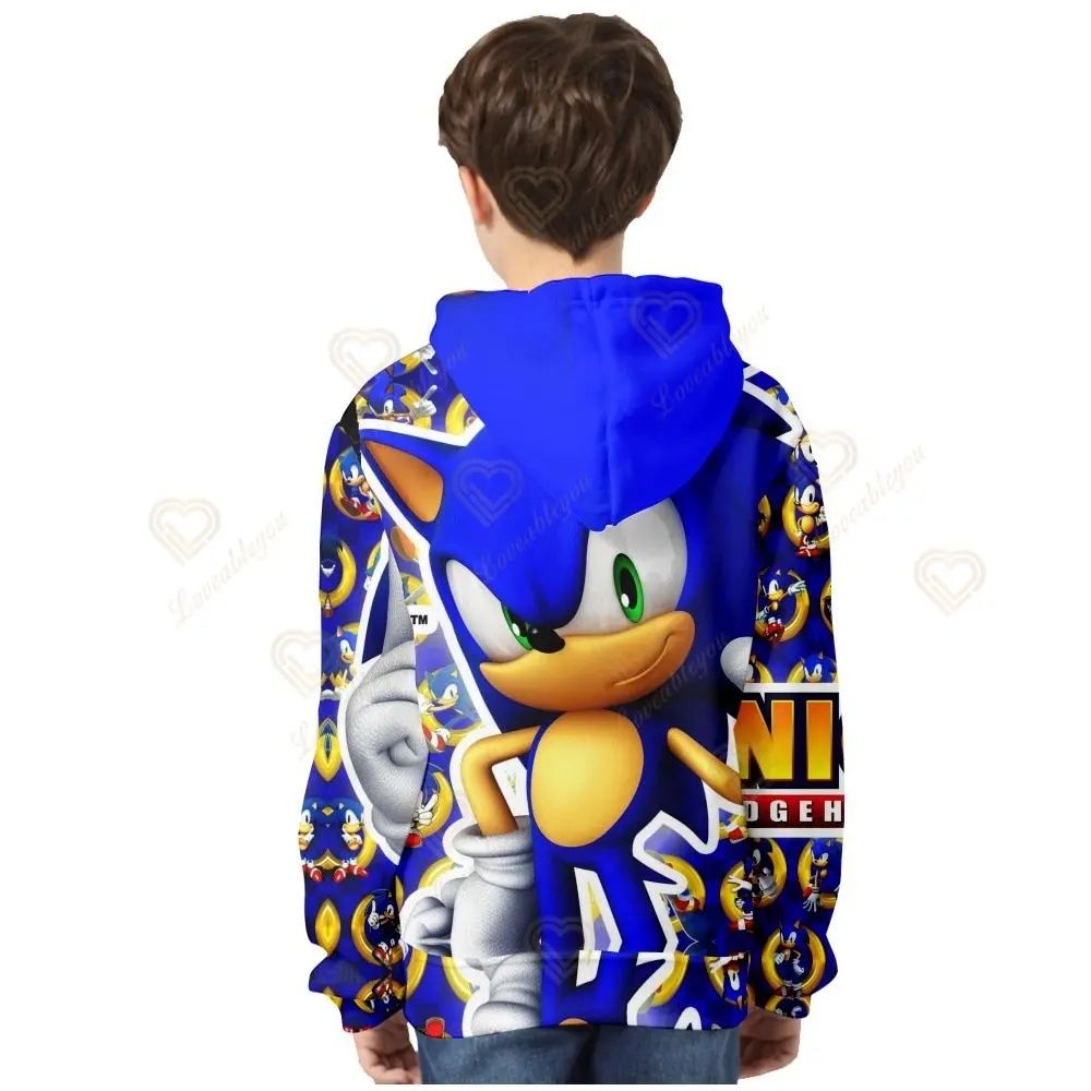 Фото Новинка, осенний свитер Sonic, Мужская толстовка для косплея, женские толстовки, верхняя одежда, толстовка с капюшоном 3D, одежда в стиле хип-хоп, пальто для мальчиков и девочек №2
