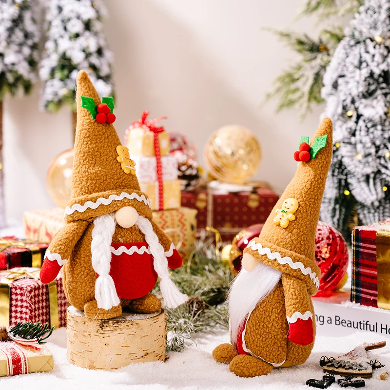 

LuanQI хаки имбирный человек, безликая кукла, карликовая кукла для пожилых людей, украшение на Рождество для дома, рождественские подарки для д...