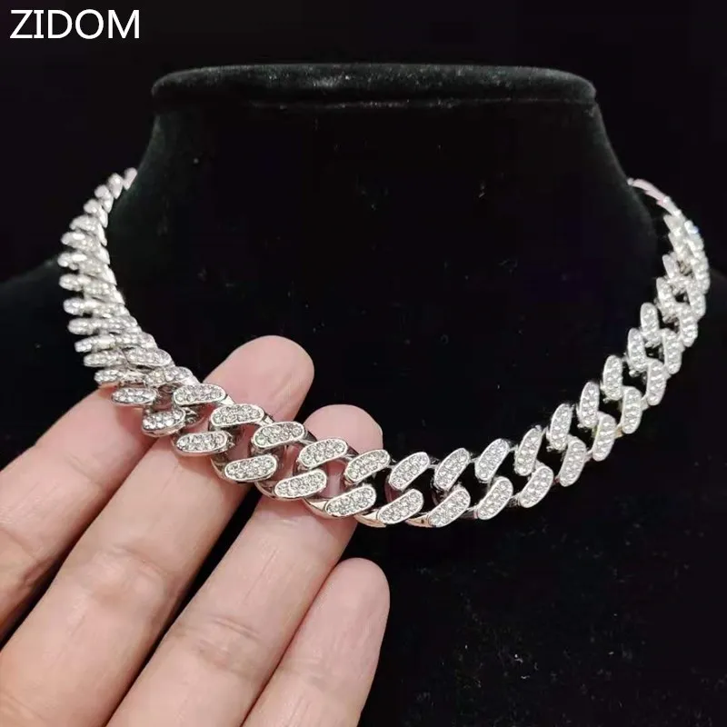 Сверкающая цепь Майами для мужчин и женщин из кубинской цепи в стиле хип-хоп