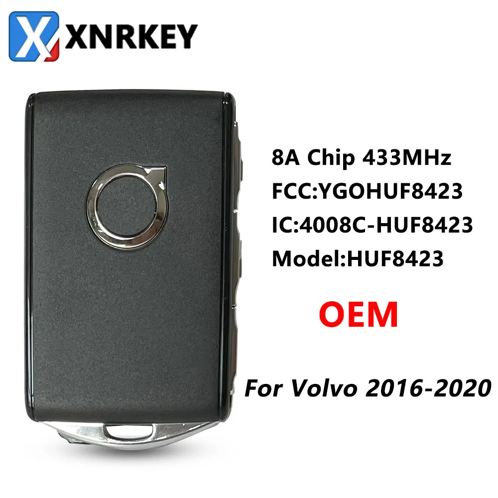 XNRKEY Original Keyless Smart Remote Car Key 8A Chip 433Mhz for Volvo S90 S60 S40 XC60 XC90 2016-2020 Full Keyless Remote Key