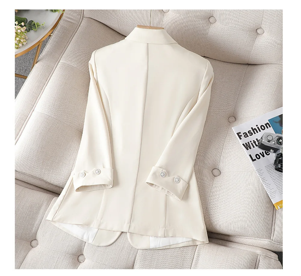 2023 Blazers Women Green Beige Black Korean Fashion Thin Tailored Single Button Coats Elegant Female Office Lady Formal Jacket