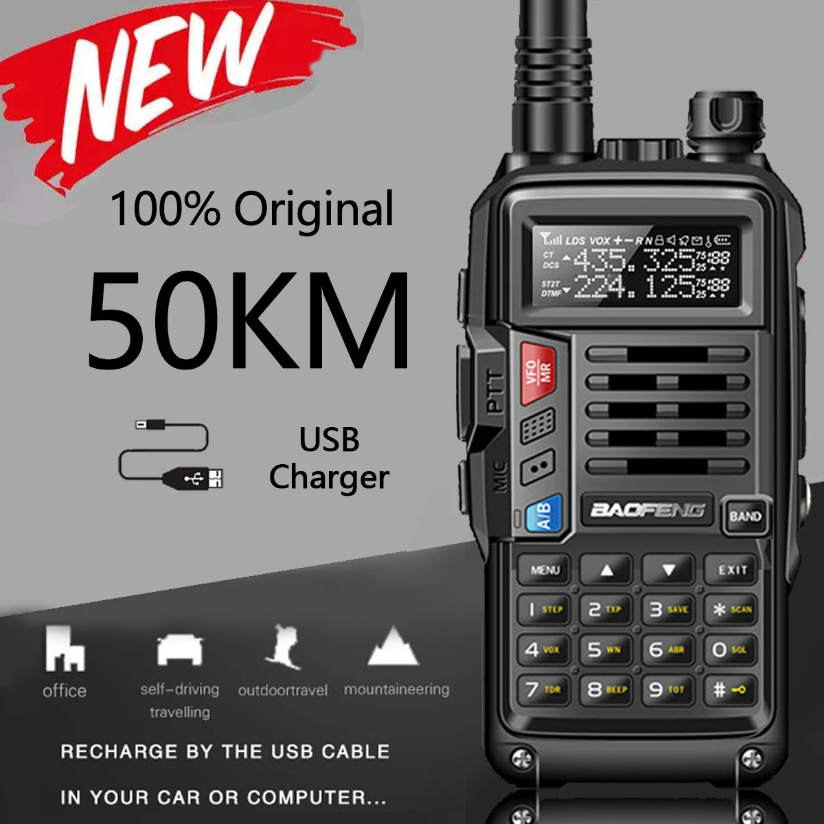 2pcs baofeng uv s9 plus walkie talkie 10w powerful cb radio transceiver long range portable two way radio set for hunting travel free global shipping