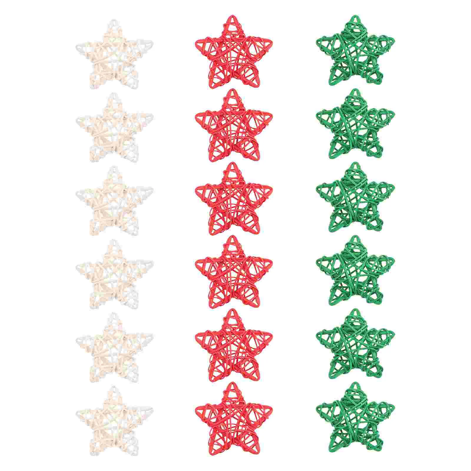

18 Pcs Christmas Pentagram Light House Decorations Home Star Ornament Rattan Stars Party Pendant Wicker Balls Decorative