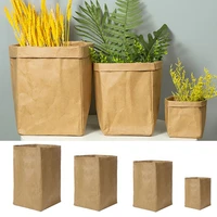 reusable kraft paper food fruit kitchen organizer plant pot packaging bag storage bag