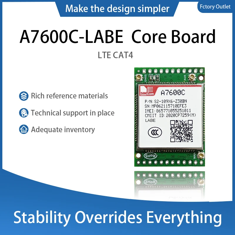 

SIMCOM A7600C-LABE / A7600C-LEBP Development Board 4G LTE Cellular Wireless Communication Module A7600C development core board