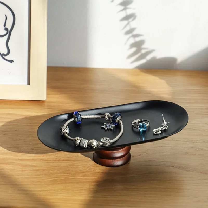 Металлический поднос из нержавеющей стали для украшения прямоугольный круглый