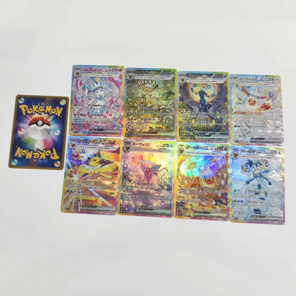 Фото Карманные монстры Sv8a серии Eeveelution с преломляющей текстурой, фольгированная карта PTCG, японская и английская, две версии, коллекционные подарки TCG №3