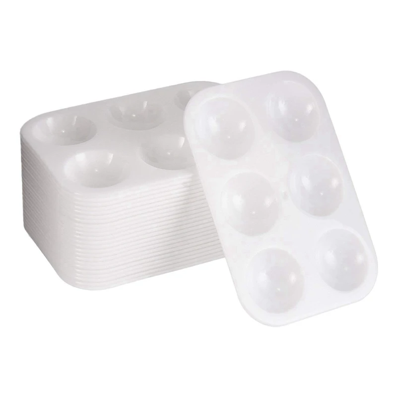 

72 шт. пластиковые палитры красок 6 скважин прямоугольная Акварельная палитра лоток для рисования, белый