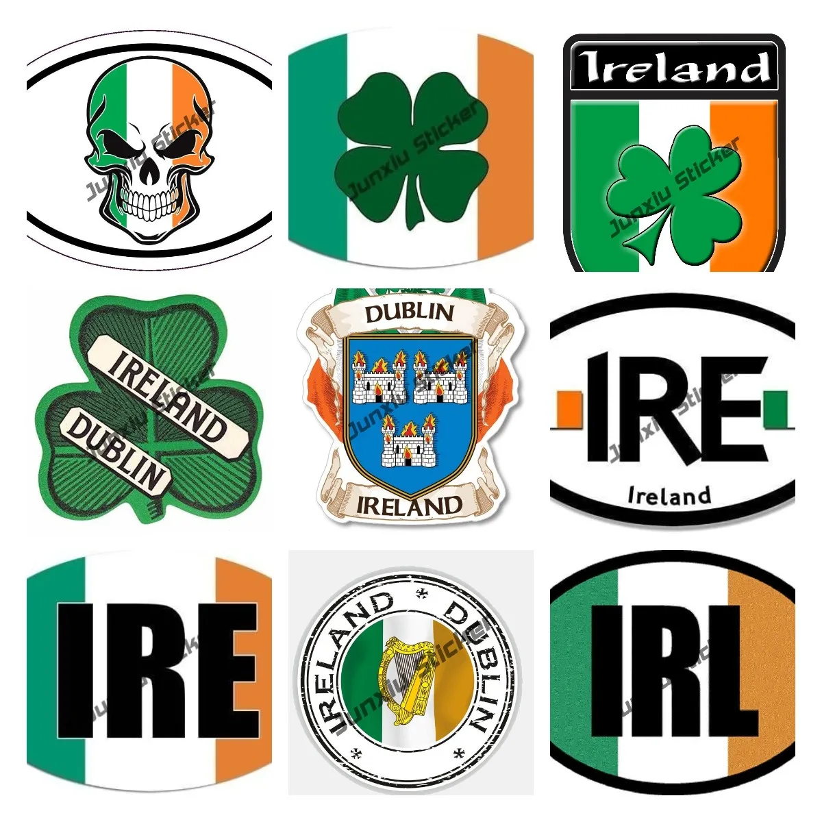 

Ireland Dublin Shamrock Decal Ireland Flag Country Map Pride Sticker Creative Motorcycle Car Stickers Car Accessories Decoration