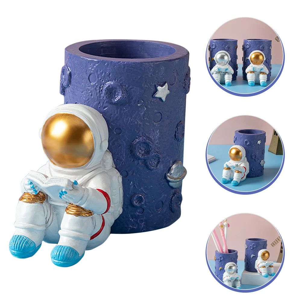 

Holder Penastronaut Cup Resin Organizer Cups Brush Makeup Desktop Kids Spaceman Storage Decor Desk Tabletopfigure Decoration