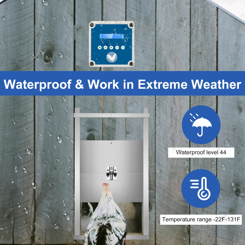 Автоматическая Солнечная дверь для курятника с открывалкой таймером и датчиком