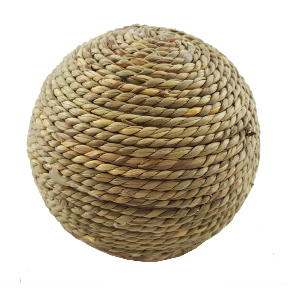 

New Pet Chewing Toy Natural Grass Ball Teeth Cleaning Chew Squeaker For Cats Rabbits Small Rodents Molar Pet Snacks Best Gift