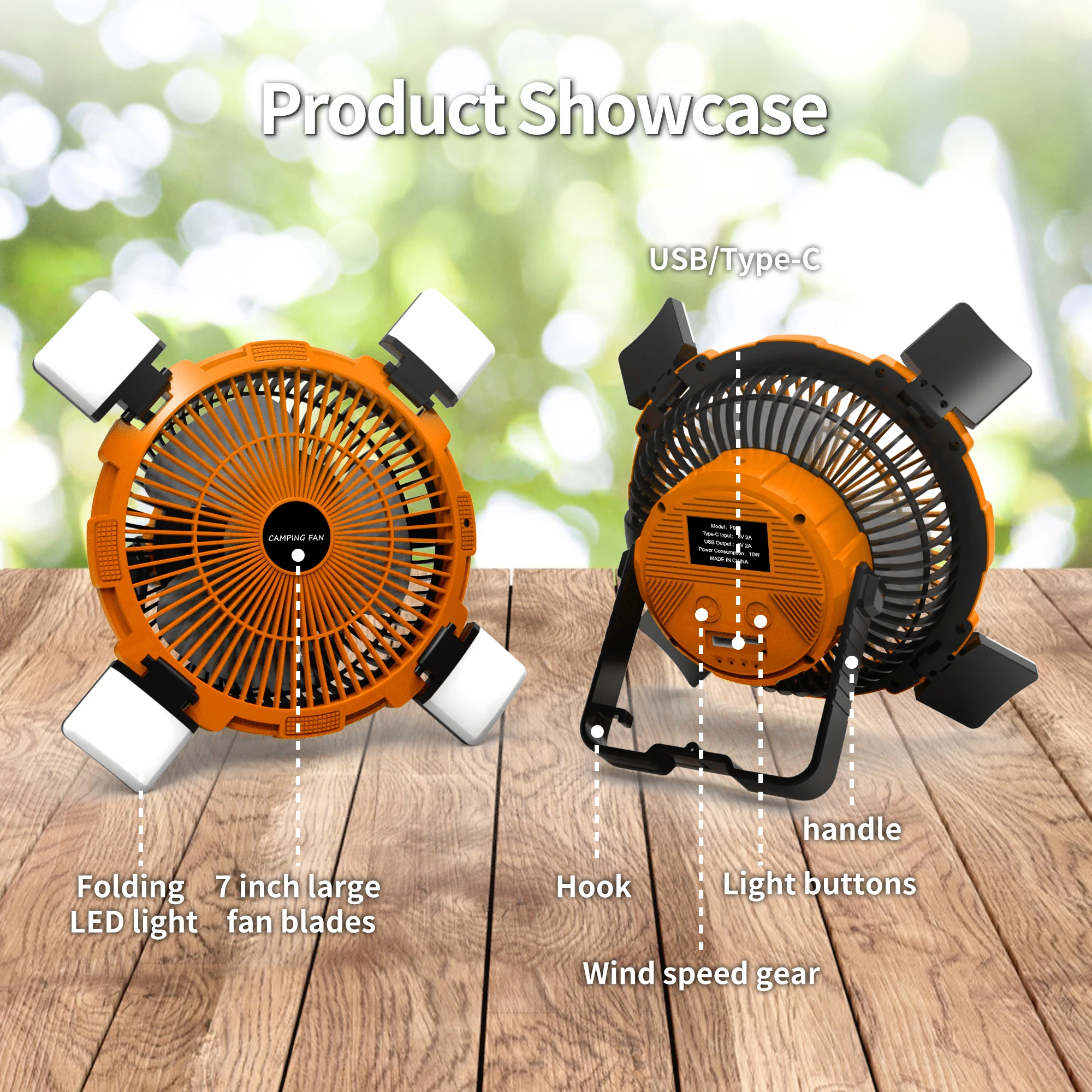 Новинка 2024 портативный вентилятор большой емкости ма подзаряжаемый Настольный