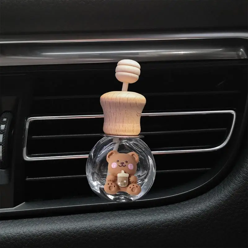 

Car Perfume Bottle Pendant Milk Tea Color Cartoon Car Air Outlet Perfume Pendant Cute Car Fragrance Hanging Ornament Interior