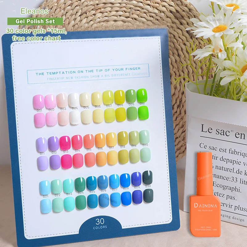 Eleanos Macaron 30 Colors Gel Polish Set Korean Gel UV Led Lamp Nail Gel Wholesale Nail Polish For Nail Salon 15ml Nail Varnish