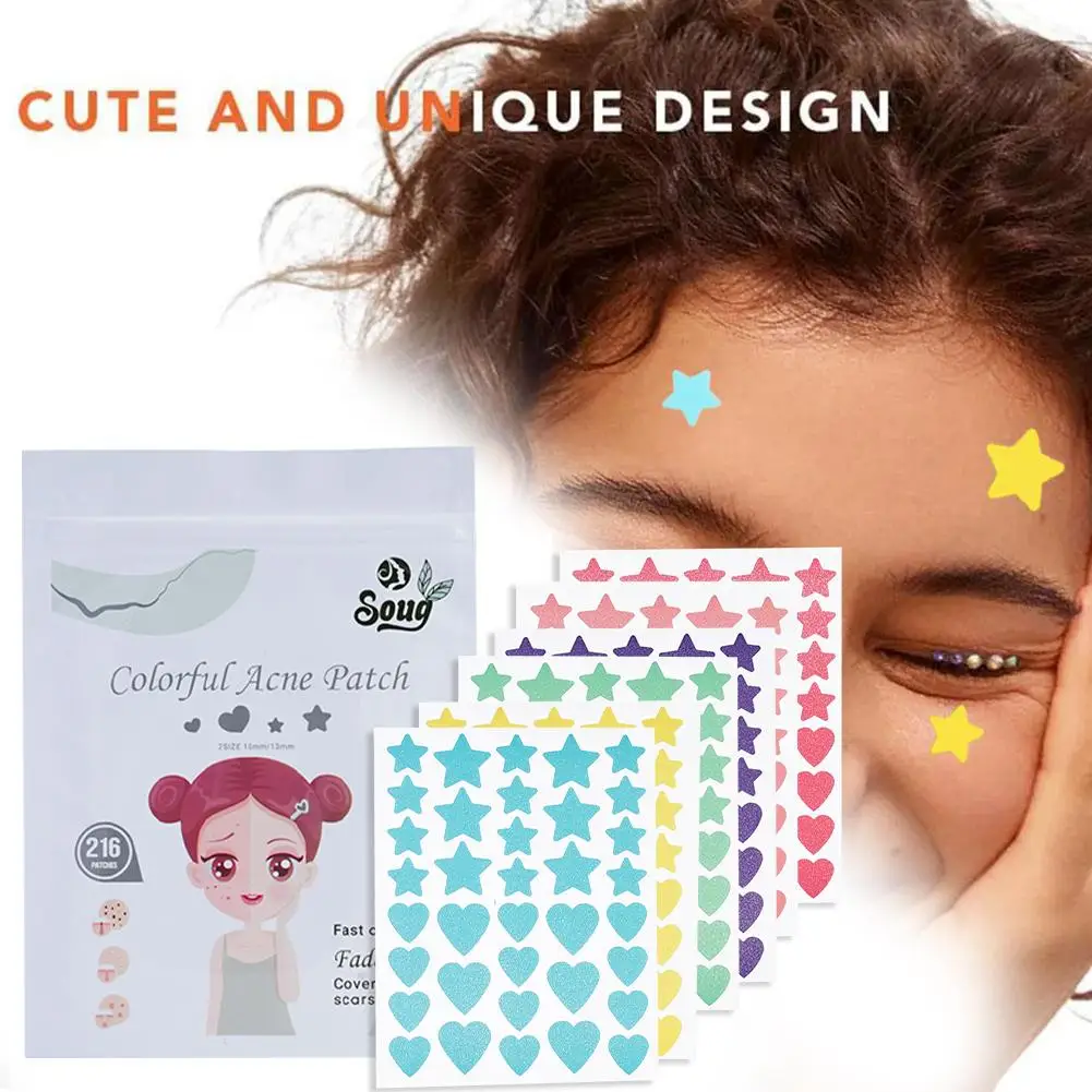 Soug Pimple Patch Face Spot Scar Care Acnes 216pcs Инструменты для шрамов лица Наклейки Лечение Уход за