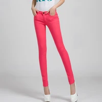 candy colored pencil jeans women mid waist full length zipper slim fit skinny denim pants 2021 spring autumn hot fashion jean