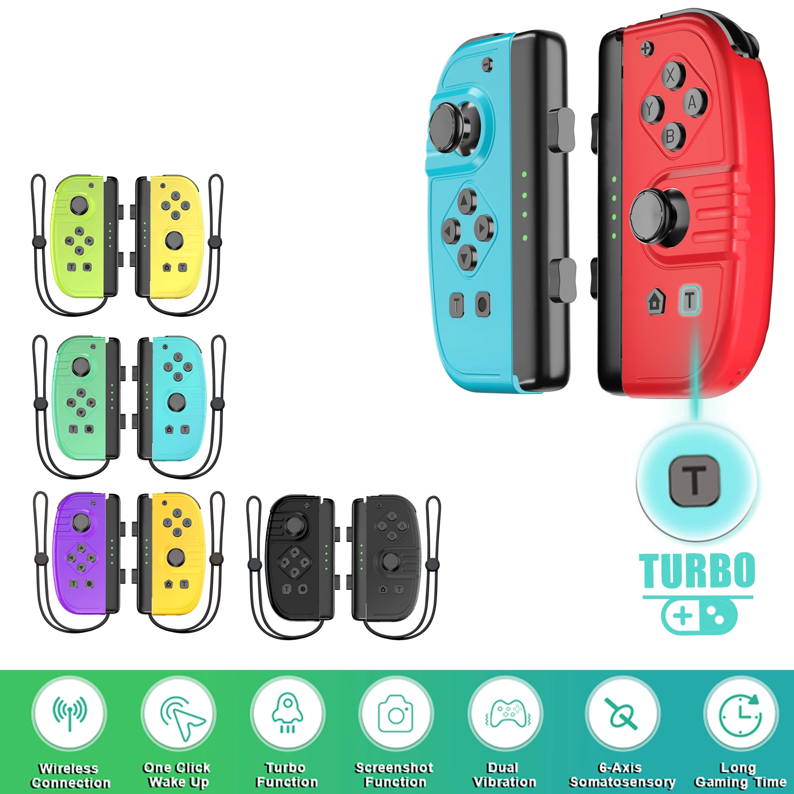 Контроллер Joy Pad, 6-осевой гироскоп для Nintendo Switch, аксессуары для геймпада, переключатель, джойстик с функцией пробуждения, переключатель, джой...